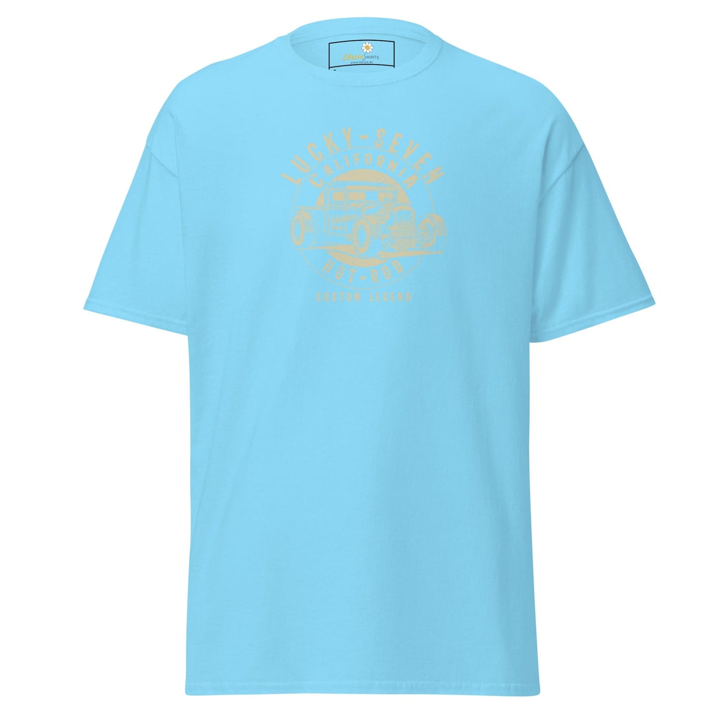 Unisex classic t-shirt - MOTOR LUCKY SEVEN - REGULAR - Sky / S