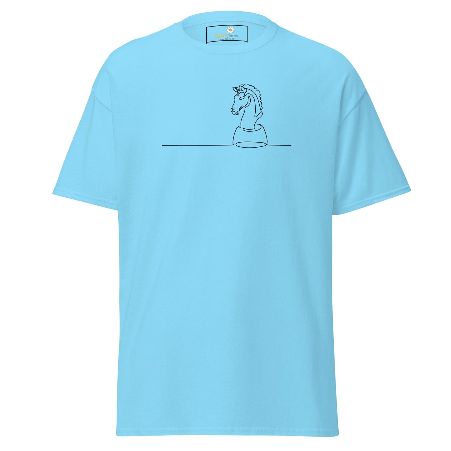 Unisex classic t-shirt - SPORT CHESS HORSE - REGULAR - Sky / S