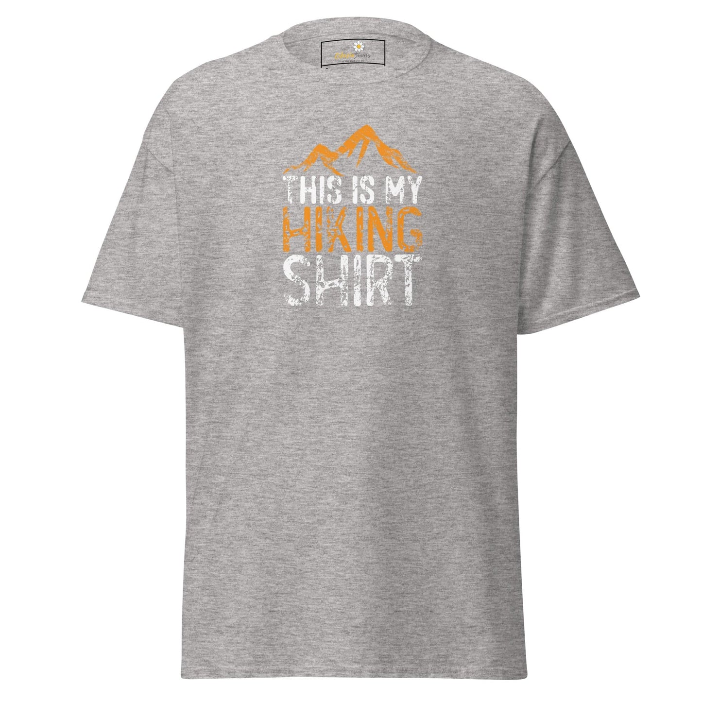 Gray T-shirt with hiking graphic from T-SHIRT DESIGN TEE for Men and Women S-XL