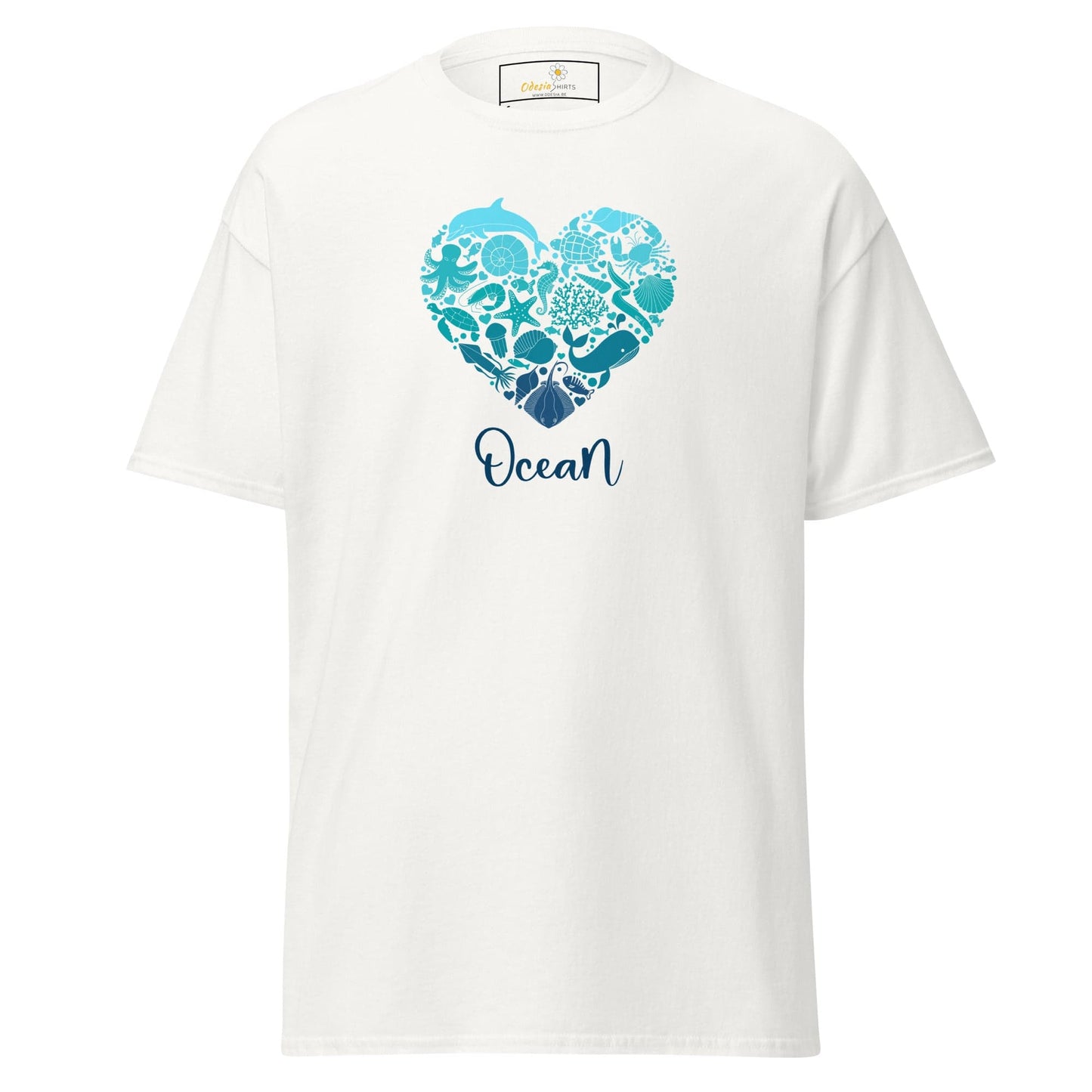 Unisex classic t-shirt - FANTASY SEALIFE HEART OCEAN - REGULAR - White / S