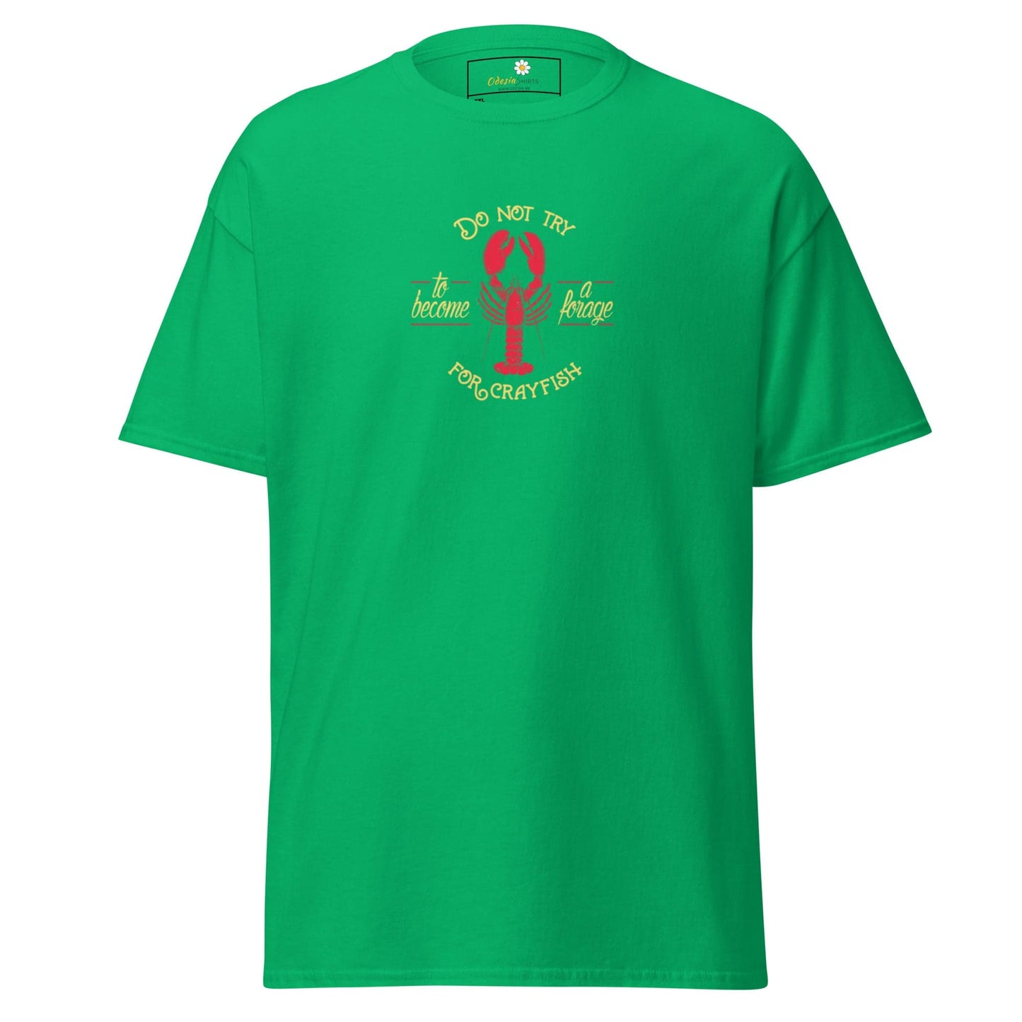 Green T-shirt with lobster graphic from T-SHIRT DESIGN TEE for Men and Women, 2XL to 5XL