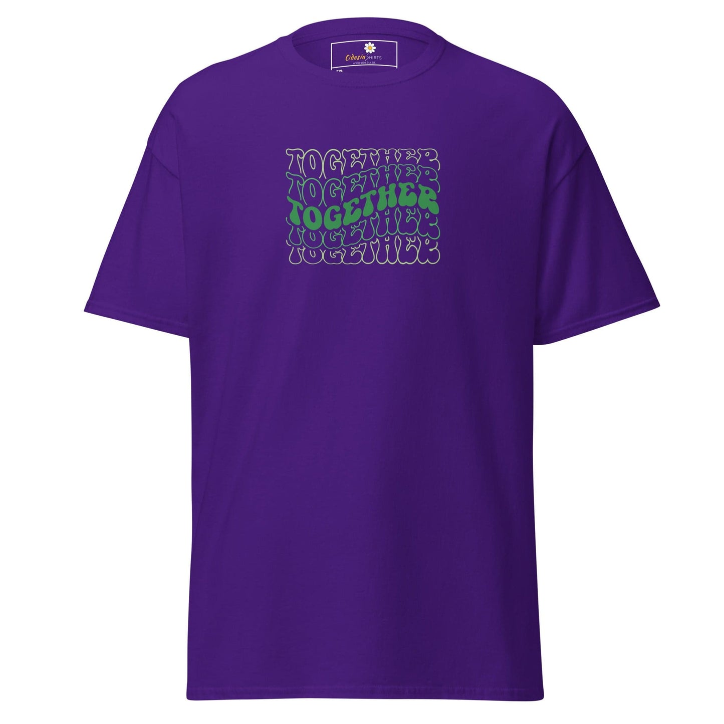 Purple T-shirt with Together text, suitable for Men and Women in sizes 2XL to 5XL